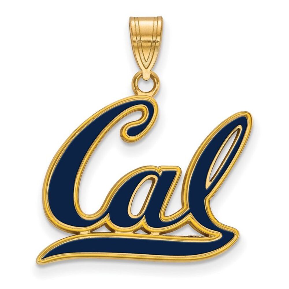 14K Gold Plated Silver U. of California Berkeley LG Enamel Cal Pendant
